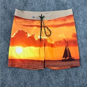 Sperry Orange Sunset Sail Swim Shorts